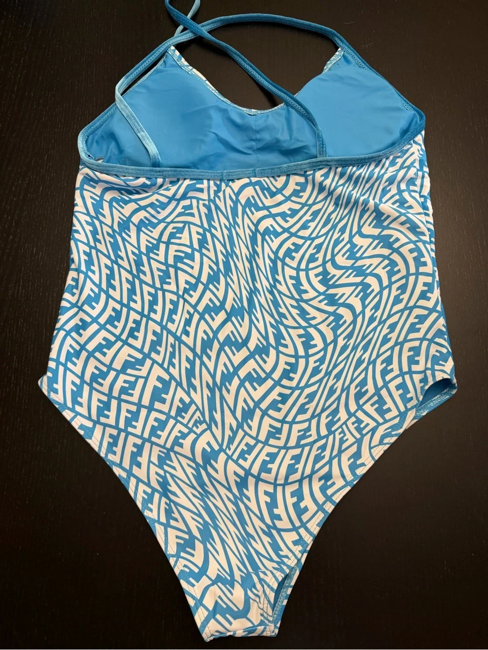 Fendi light blue bathing suit NWOT